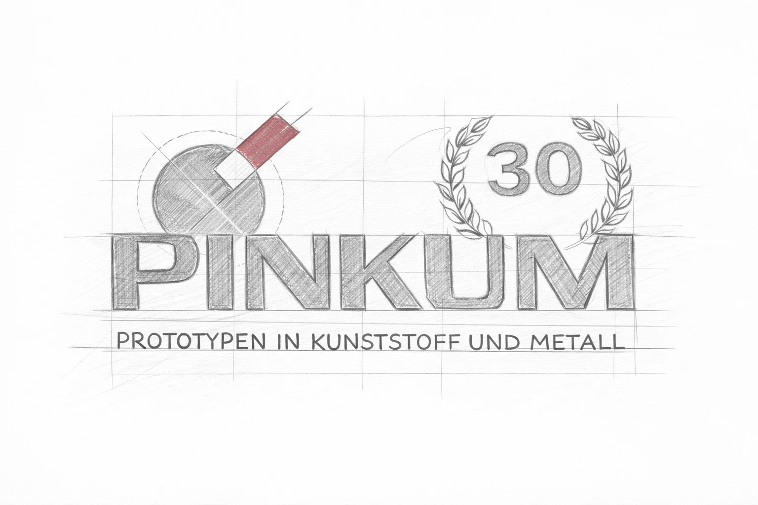 Skizze des Jubiläumslogos für PINKUM
